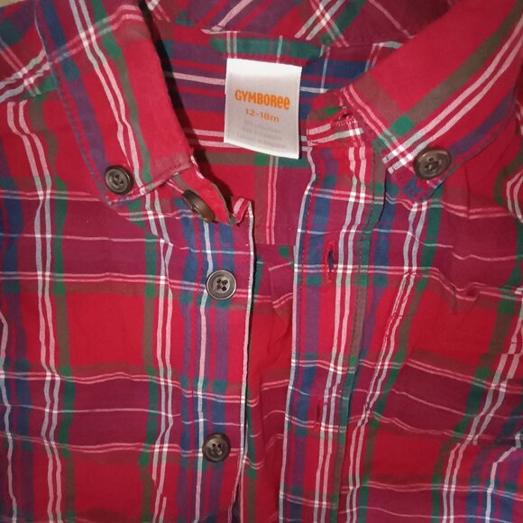4/$15 Red Plaid Button Down - Picture 3 of 3